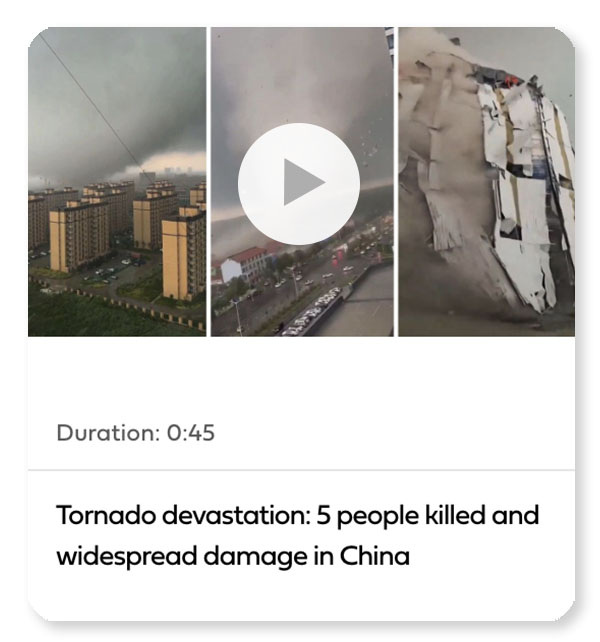 Tornado devastation: 5 people killed and widespread damage in China